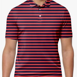 Herenpolo's Marineblauwe strepen Polo T-shirts Kunstprint Trending overhemd Zomer Korte mouw Aangepaste kleding 230901