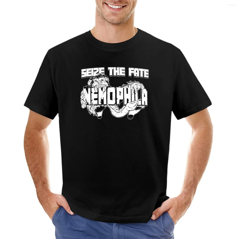 Herenpolo's Nemophila Grijp het lot T-shirt Aangepaste T-shirts Ontwerp je eigen korte jongens Wit Heren lang