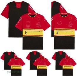 Polo's voor heren Nieuw F1 Racing T-shirt Formule 1 Rood Team T-shirt Coureur Poloshirts Zomer Heren Dames Mode Casual T-shirts Korte mouw Aanpasbaar 2od8