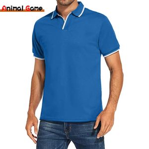 Polos masculins New Mens Polo Casual Short à manches à manches humides Salle Sports Q240509