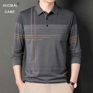 Polos masculine Nouveau homme polo à manches longues Polo à manches longues Cold Collier à la mode Printemps / été mince Casual Loose Top Street Street Clothingl2405