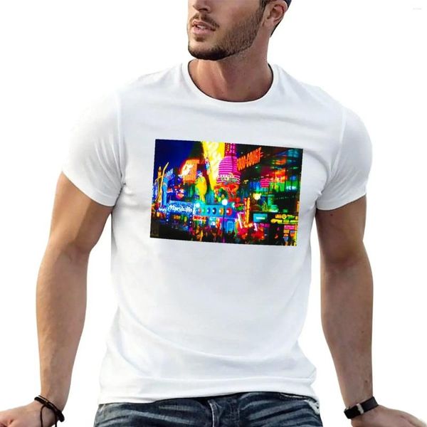 Polos para hombre Colores nocturnos en Las Vegas Strip Camiseta Tallas grandes Tops lindos Camisetas lisas para hombres