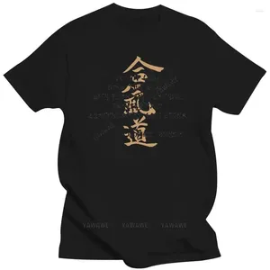 Herenpolo's O Hals Volwassen Man Aikido Morihei Ueshiba Citaat Kunstwerk T-shirt Woorden Patroon Kawaii Shirts Korte Graith Merk Zwart tops