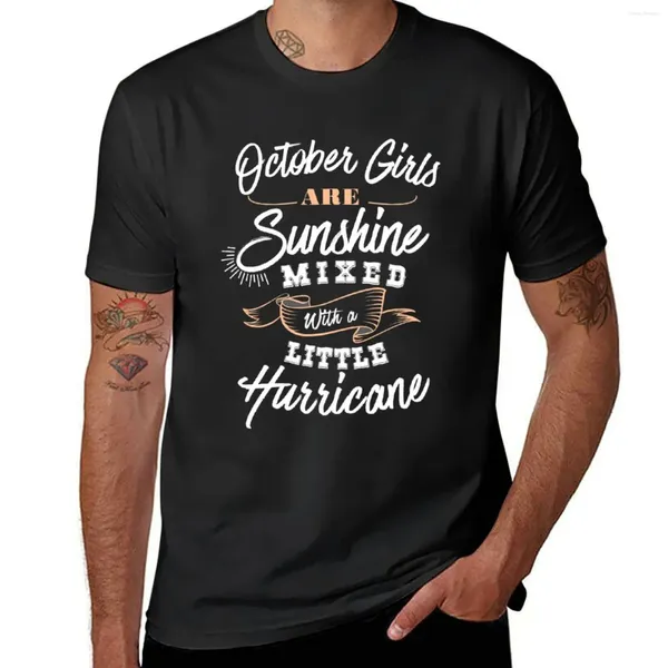 Polos para hombre Camiseta October Girls Are Sunshine, camiseta negra, blusa, gráfico para hombre