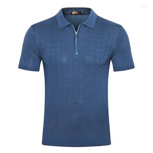 Mannen Polo Oechsli Shirt Zijde Slangenhuid Mannen 2024 Zomer Korte Mouw Dunne Rechte Mode Hoge Kwaliteit Big Size m-5XL