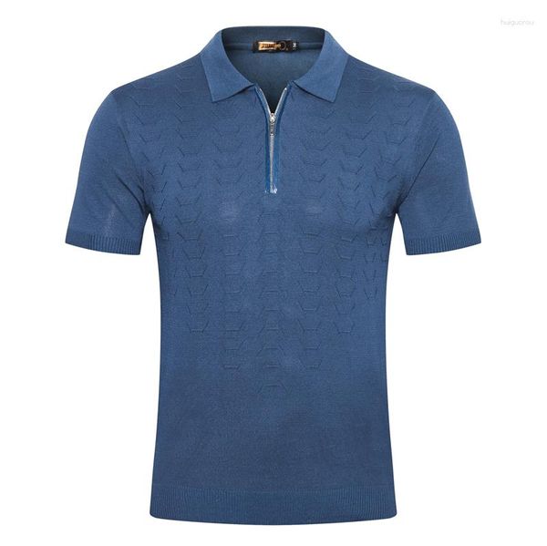 Polos para hombres Oechsli Camisa Seda Piel de serpiente Hombres 2024 Verano Manga corta Delgada Moda recta Alta Calidad Tamaño grande M-5XL