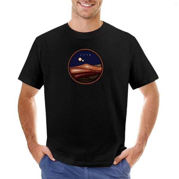 Polos pour hommes Orange Border Dune Arrakis Desert Planet avec fond noir T-Shirt Séchage rapide Vêtements esthétiques Hommes T-shirt