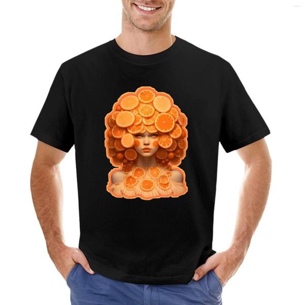 Polos pour hommes Orange Girl avec Extra Oranges T-Shirt Blank T Shirts Boys Hippie Clothes Men