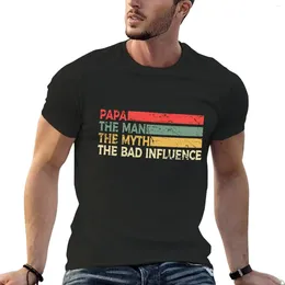 Polos pour hommes Papa The Man Myth Bad Influence T-shirt pour un garçon poids lourd T-shirts Men Coton