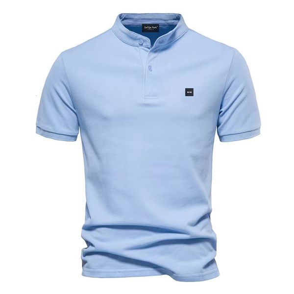 Polos pour hommes Park Polo quotidien pour hommes en coton pour l'été à manches courtes homme polos de cheval de haute qualité classique couleur unie haut 230710