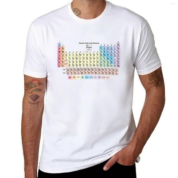 Polos pour hommes Tableau périodique avec tous les 118 noms T-shirt à manches courtes T-shirt pour garçons T-shirts blancs surdimensionnés pour hommes de grande taille