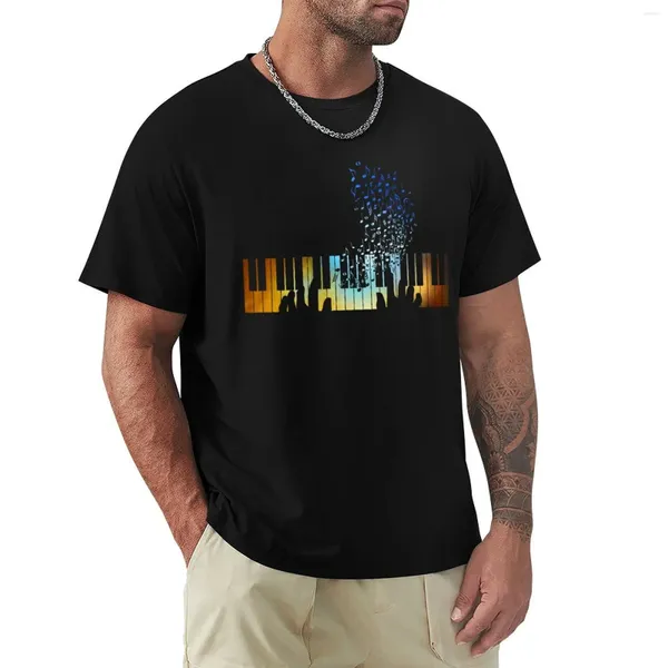 Camisa de teclado de piano de polos para hombres Regalo para hombres Camiseta para niños Camiseta de anime Camisetas de verano