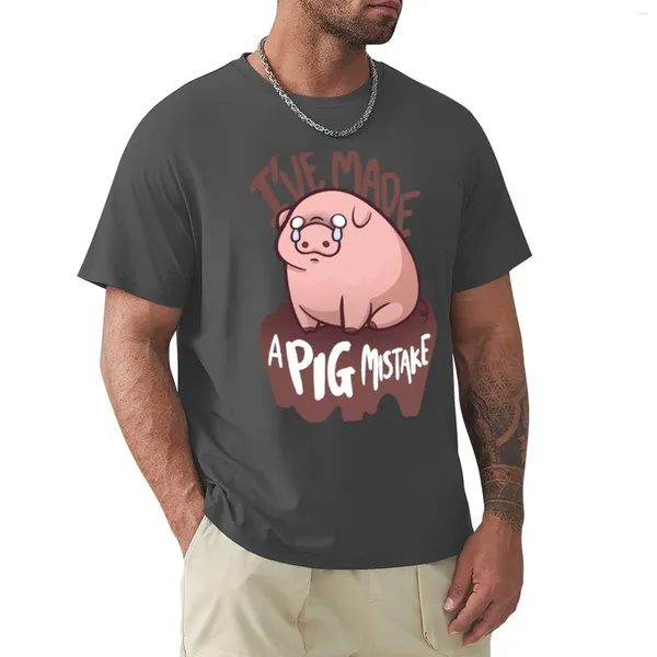 Polos para hombre, camiseta con error de cerdo, camiseta de secado rápido, ropa de verano de manga corta, camisetas gráficas para hombre grandes y altas