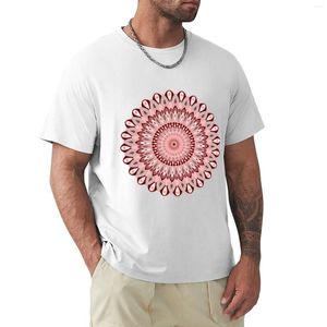 Polos pour hommes T-shirt Mandala rose et gris Vêtements vintage T-shirt personnalisé Été Hommes T-shirts graphiques Anime