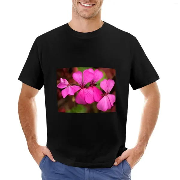 Polos pour hommes T-shirt en géranium rose T-shirt court noir pour garçons Chemises pour hommes à imprimé animal