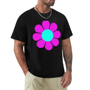 Heren PoloS Roze Teal Turquoise Hippie Flower Daisy T-shirt Zwaargewichten Leuk