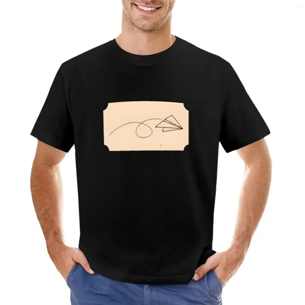 Polos para hombre, camiseta con diseño de billete de avión, camisetas blancas para niños, camisetas negras de manga larga para hombre