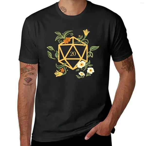 Polos para hombre, amantes de las plantas, camiseta poliédrica D20 con dados de mesa RPG, camisetas negras de verano, camisetas Vintage para hombre, paquete