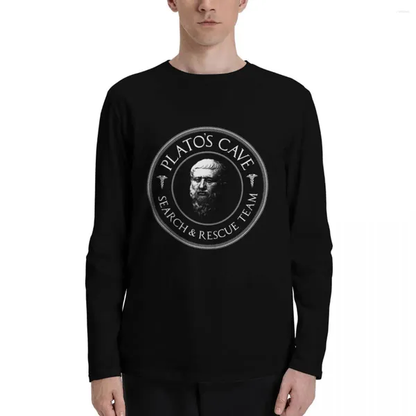 Polos pour hommes équipe de sauvetage de la grotte de Platon-cadeau de philosophie T-Shirts à manches longues t-shirt vêtements Vintage T-Shirts pour hommes