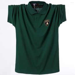 Polos pour hommes plus taille 4xl 5xl 6xl 95% coton Contrutal à manches courtes douces