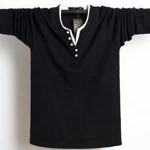 Polos pour hommes grande taille 4XL 5XL 6XL haute qualité 95% coton couleur Pure décontracté à manches longues Polo hommes Orange bleu vert noir doux