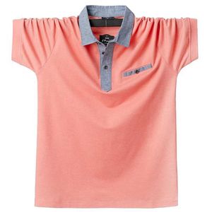 Polos masculins plus taille 6xl 5xxxl Nouveau polo coton d'été pour hommes solide poche à manches courtes Polo shirt pour hommes.