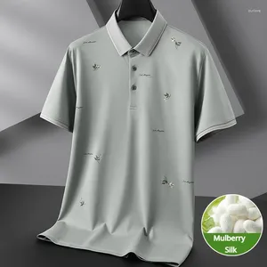 Polos masculins plus taille 7xl Summer Mulberry Silk polo