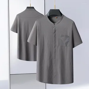 Heren PoloS Plus Mize 8xl Summer Stand Collar Polo Shirts Hoge kwaliteit Kort Mouw Solid Color Cotton Business Casual Man Tees