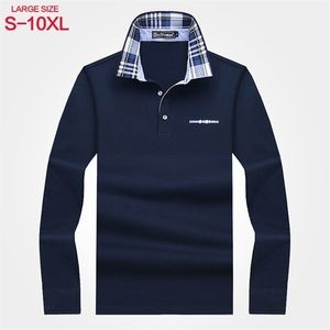 Polos pour hommes Polo à manches longues automne revers affaires décontracté ample grand dessus de couleur unie porter 220929