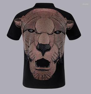 Heren Polos Polo Shirt Men 2023 Zomer Katoen Turn Down Collar Ademend anti-Wrinkle Business Tops Tee Diamond Design