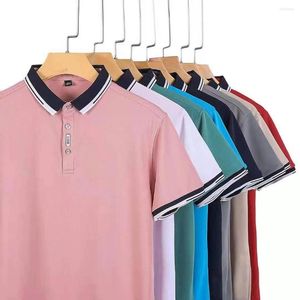 Polos pour hommes Polo Hommes Mode d'été Casual à manches courtes Couture Revers Vêtements de cérémonie Haut de gamme T-shirt Marque