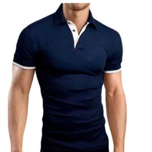 Polos Polos pour hommes Men Summer Stritching Mens Short Slve Polo Business Vêtements Luxury Men T-shirt Brand Polos Y240510