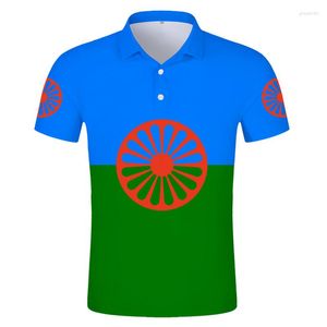 Heren Polos Polo Shirt Rom Gypsy vlag van de Romani People T-shirt Print Po Logo kleding aanpasbaar