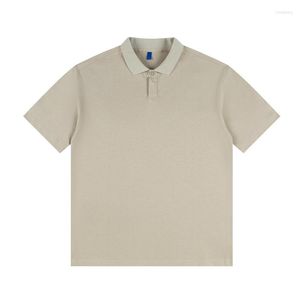 Polos pour hommes POLO Shirt à manches courtes Heavy Pound 240g Coton T-shirt d'été Hommes Loose Casual Off Shoulder Half Tops Tees Vêtements