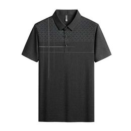 Polos Polos pour hommes hommes Summer Business Casual Thin Flew Ice Drying Drying Breathable Polo Sports and Fitness Top Q240508