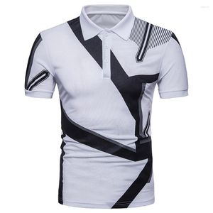 Polo's Polo's Polo Summer Hoge kwaliteit Men Patchwork Slim Fit Korte mouw Male Sociale casual casual Fashion Mens Drail Shirts bedrukt