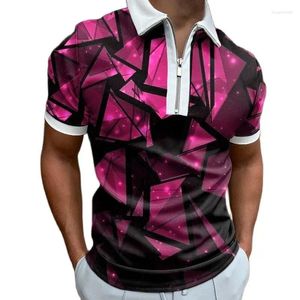 Polos pour hommes Polo T-shirt pour hommes 3D Impression drôle Zipper Tops à manches courtes Designer Harajuku Vêtements respirants Summer Hip Hop Golf Wear