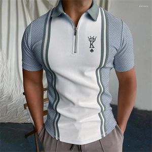 Polos pour hommes Polo T-shirt à glissière Golf Mode Casual Respirant Manches courtes Revers Vêtements de plein air