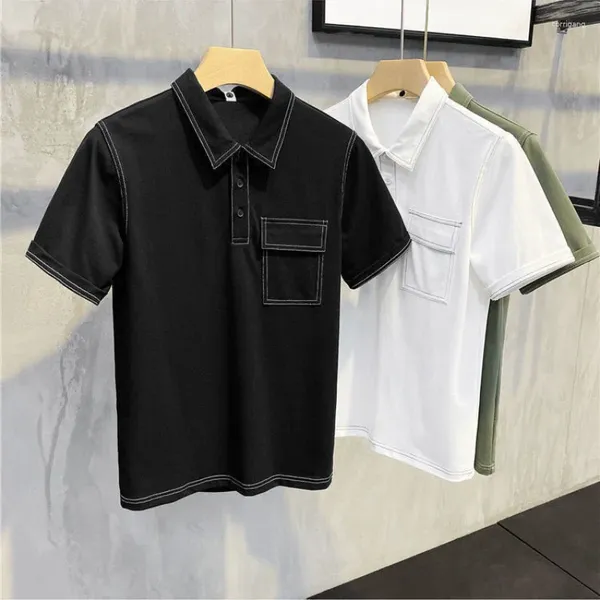 Polos para hombres PoloT Shirt Super Ruffian Guapo Verano Manga corta Versión coreana Moda Internet Red Base versátil