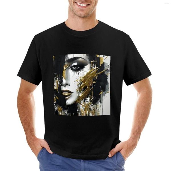 Retrato de polos para hombre: camiseta con máscara, camisetas de talla grande, camiseta divertida, camisetas vintage negras para hombre