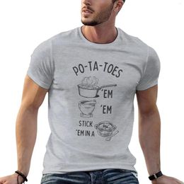 Polos pour hommes pommes de terre-po-ta-toes faites-les bouillir purée bâton dans un ragoût T-Shirt blanc personnalisé grandes tailles T-shirts
