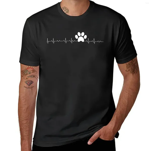 Polos pour hommes imprimé battement de coeur-T-Shirt amoureux des chiens T-Shirt homme graphique chemises vierges vêtements pour hommes