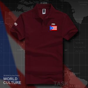 Heren Polos Puerto Rico Shirts Men Korte mouw Witte merken Gedrukt voor Country 2022 Cotton Nation Team Flag Fashion Rican Pri Prmen's Men '