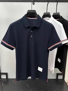 Heren Polo's Pure katoen high-end merk Korte mouwen Polo shirt 2024 Zomerlicht luxe comfortabel casual t-shirt