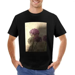 Polos pour hommes violet Allium en fleur T-Shirt vêtements hippie hommes mignons