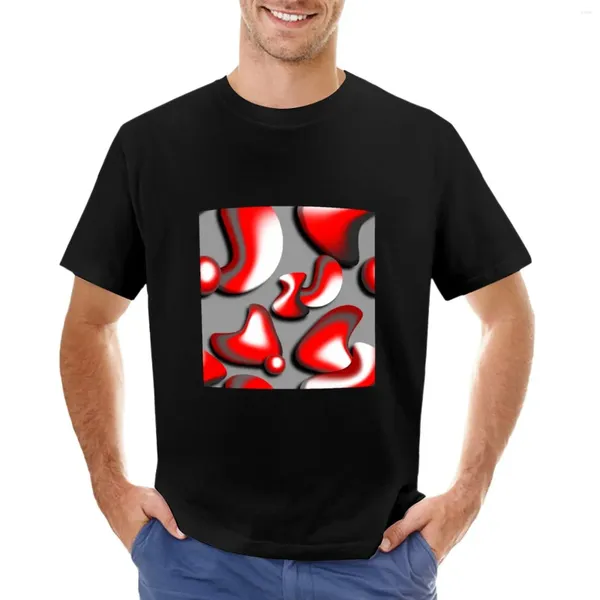 Polos pour hommes rouge/gris T-Shirt à motif Blob 3D t-shirts vierges chemise pour hommes graphique