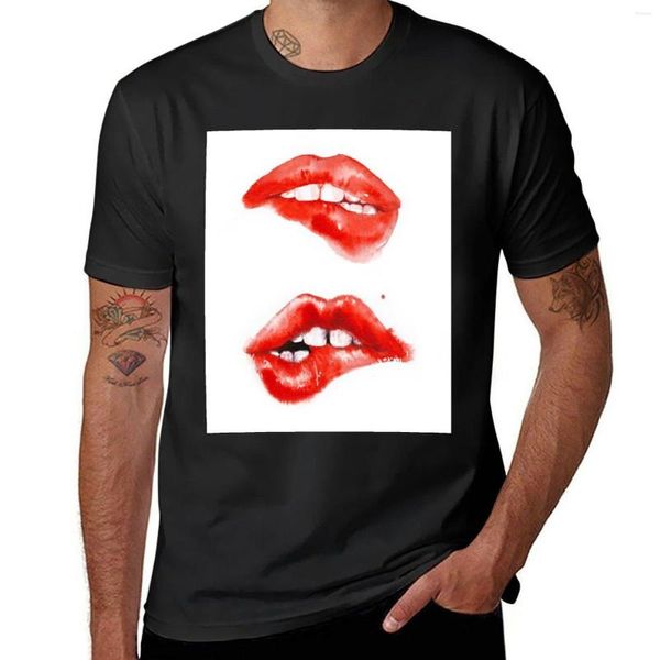 Polos pour hommes Red Lips_3 T-Shirt Anime Vêtements Plaine Vintage Hommes T-Shirt Graphique