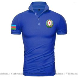 Polos para hombre República de Azerbaiyán AZE Polos para hombre manga corta negro azul marino marca estampado país 2023 nación emblema moda camisa