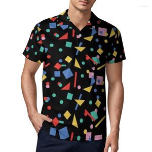 Heren polos retro 80s ontwerp esthetische casual shirts kunst geometrische vormen t-shirts shirts met korte mouwen shirt dagelijks trendy oversized