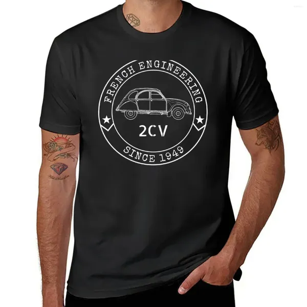Polos pour hommes Rétro Emblème d'ingénierie française 2CV Dire T-shirt Vêtements mignons Séchage rapide T-shirts graphiques pour hommes Pack